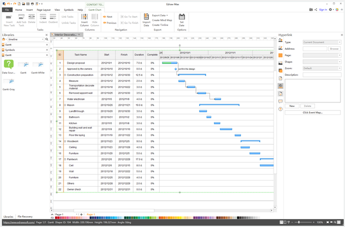 gantt chart edraw max ui