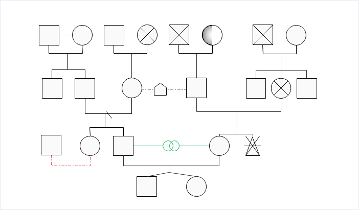 Plantilla de Genograma de Relación Familiar