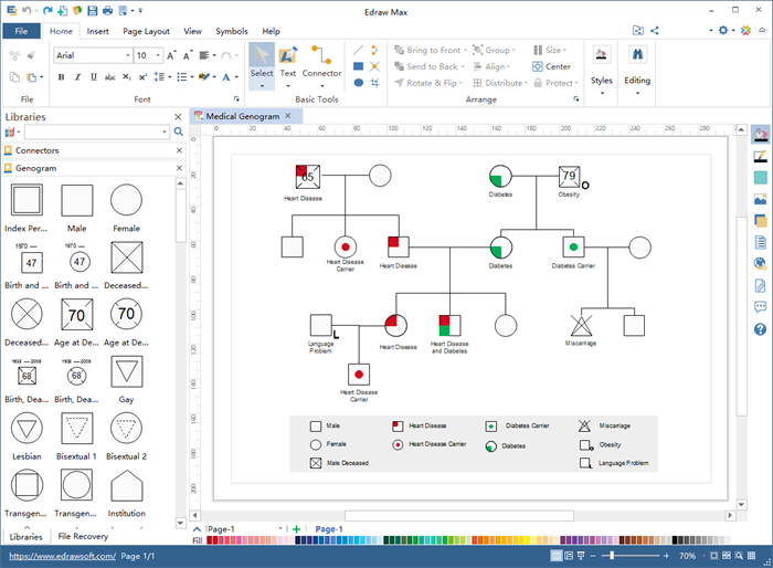 Genogramm erstellen mit der Edraw Genogram Software