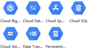 iconos de almacenamiento y bases de datos gcp