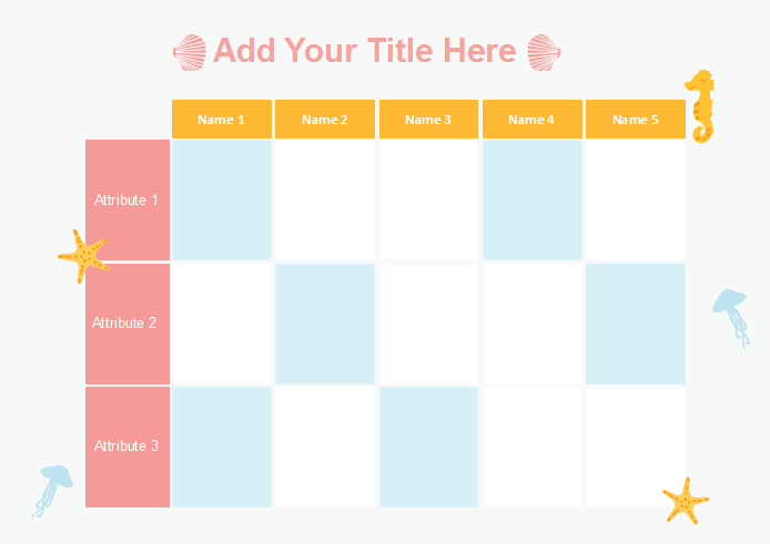 Attribute Chart Graphic Organizer