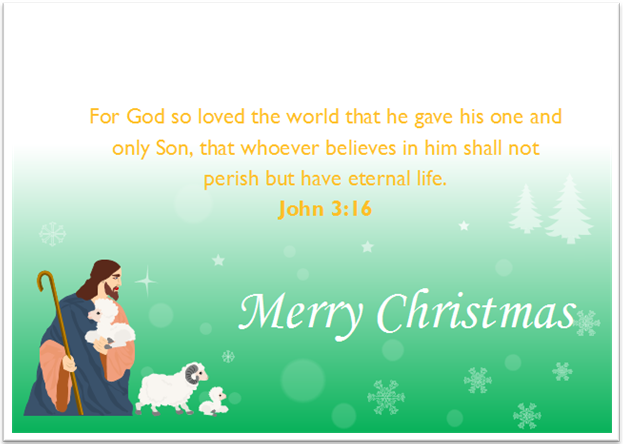 Cartão de Natal com Escritura da Bíblia