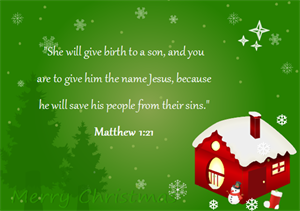Christmas card with bible verse