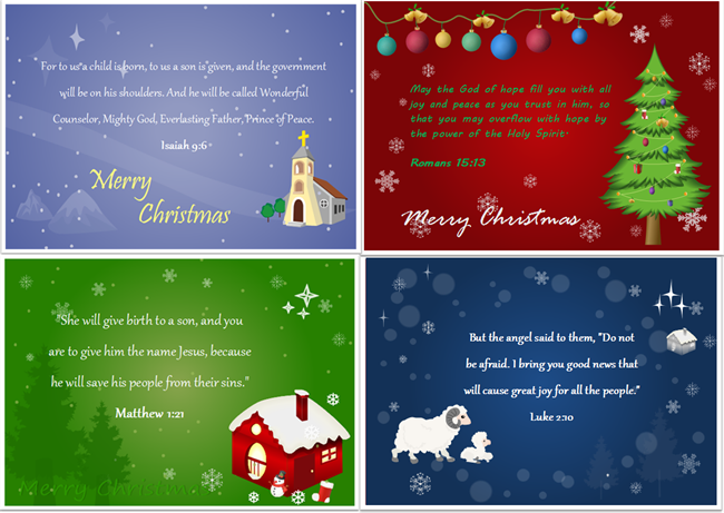 Cartões de Natal com Versículos Bíblicos