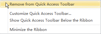 Eliminar de la barra de herramientas de acceso rápido