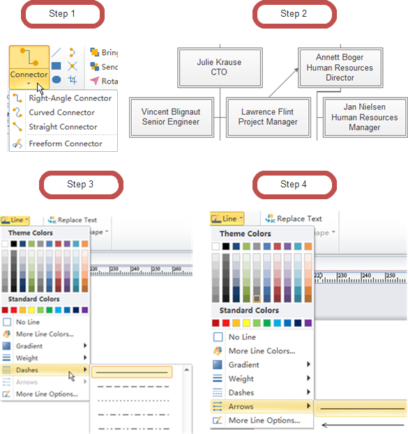 How To Add A Dotted Line In Powerpoint Org Chart