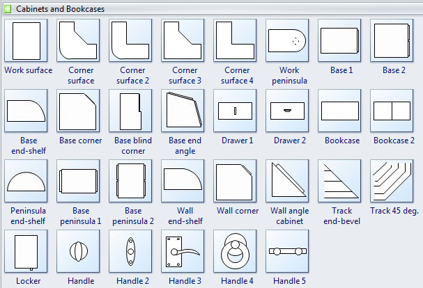  Symbols  for Floor Plan  Cabinet and Bookcase