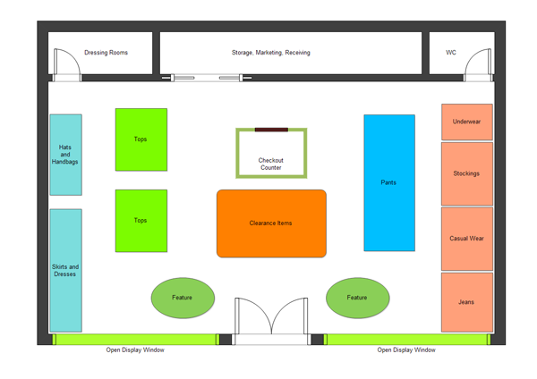 Bookstore Floor Plan Kitchen Workflow Plan  Example Dandk Organizer