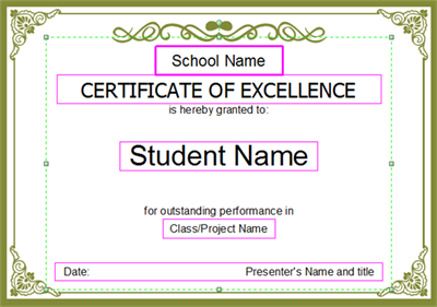 Edit Text Content of Certificate Template