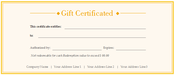 Customizable Free Printable Gift Certificate Template