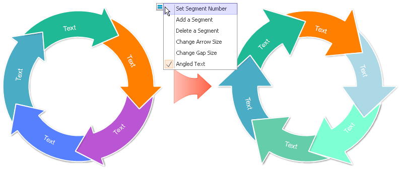 Change Circular Arrow Diagram Size