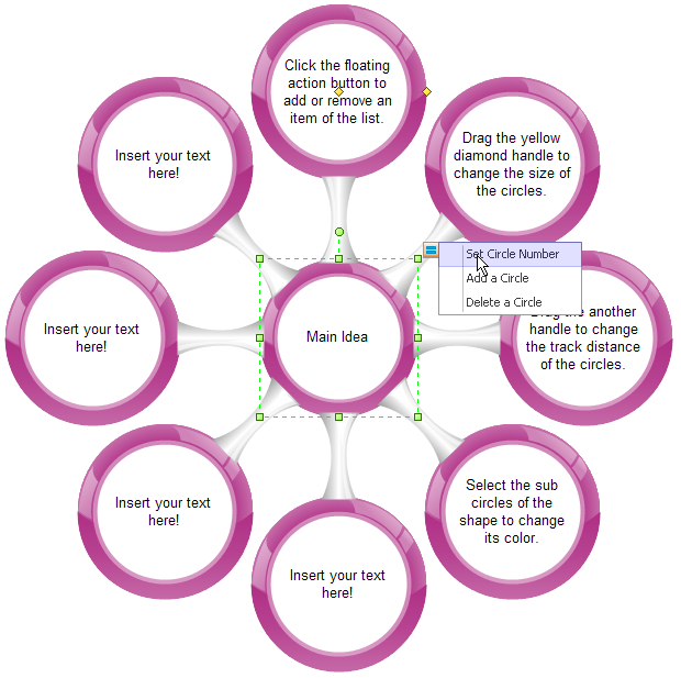 Diagrama de radios circulares