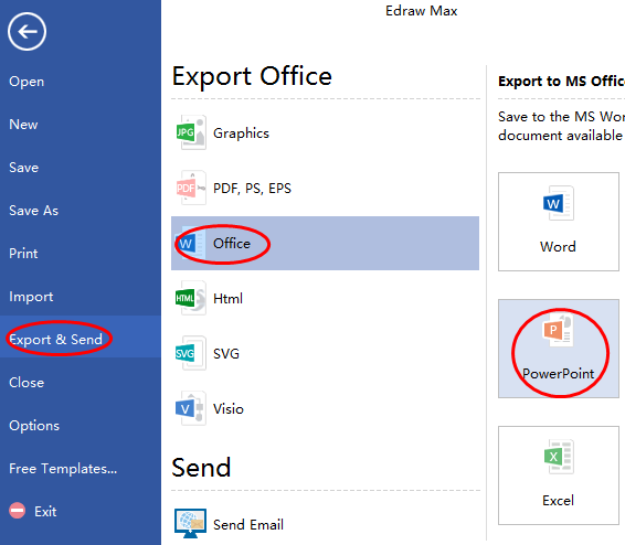 Exporter le modèle de diagramme de roue vers PPT