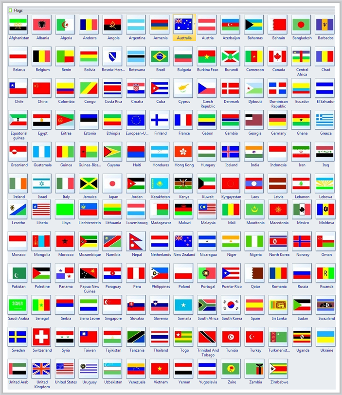 Librería de banderas de países