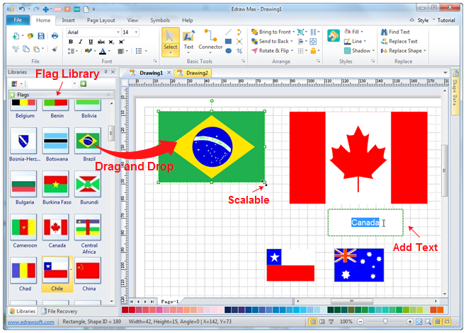 Usar banderas de países