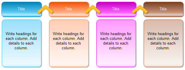 Four Column Chart - Big Title Style