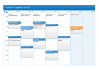 Calendario de planificación de tareas