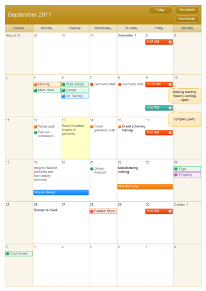 working calendar