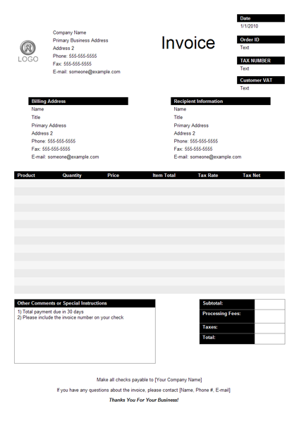 Sales Invoice Template