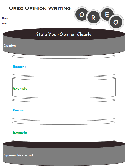 Oreo Writing Graphic Organizer