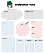 Organizador gráfico de estudio de vocabulario