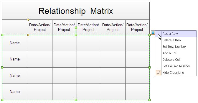 create relationship matrix