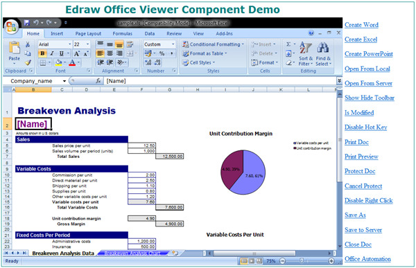 embed excel