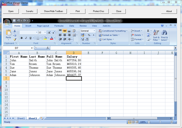 Embed Excel Automating