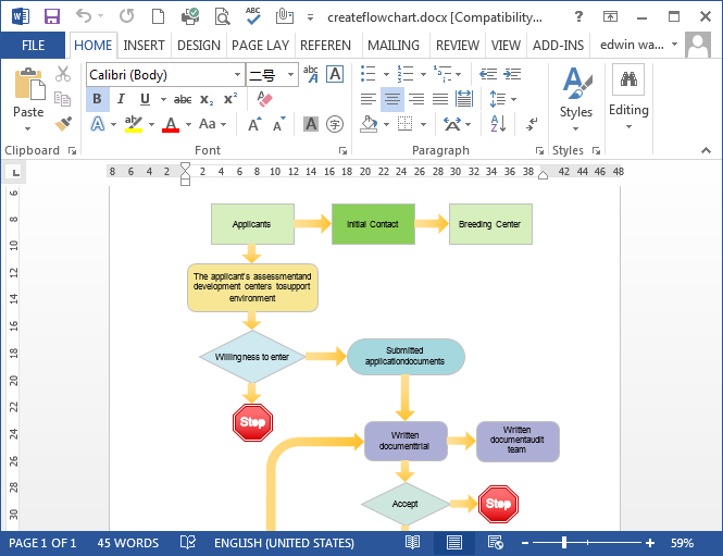 Create Process Flow Chart In Word