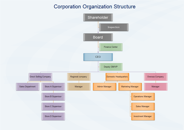 estructura de la organización corporativa