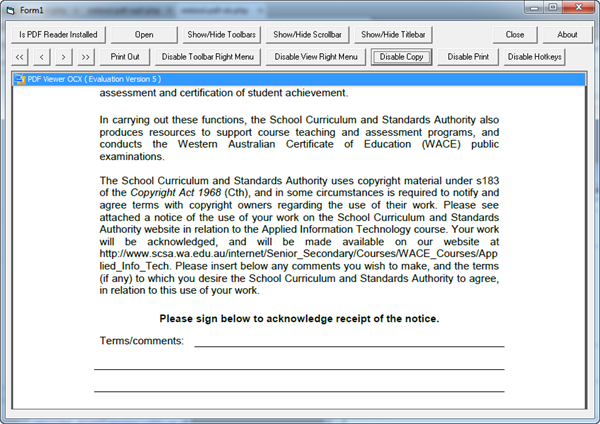 desativar pdf vb6