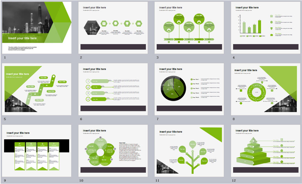 Green Presentation Template - Printable Word Searches