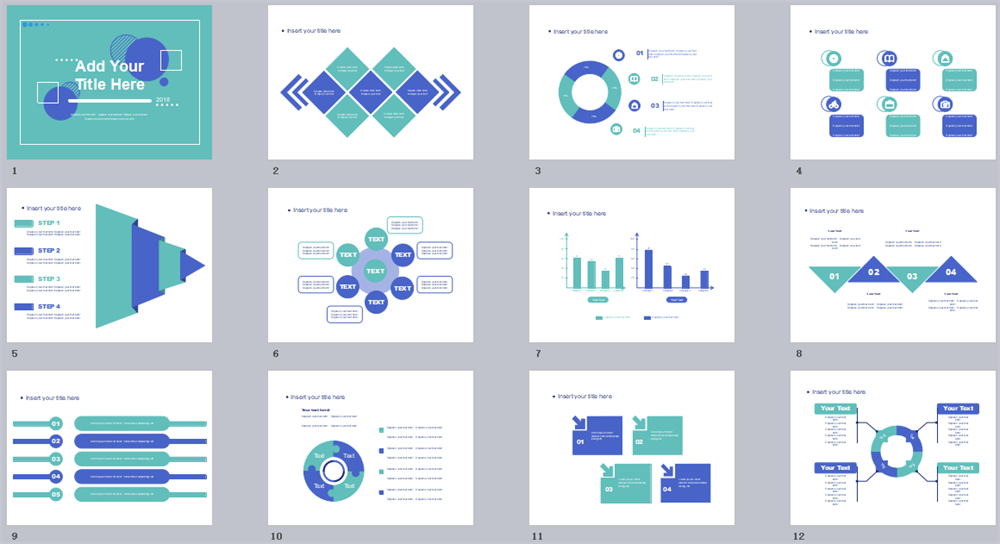  Modello PowerPoint elementi infografica 