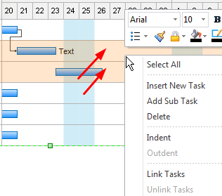 select the dependent task