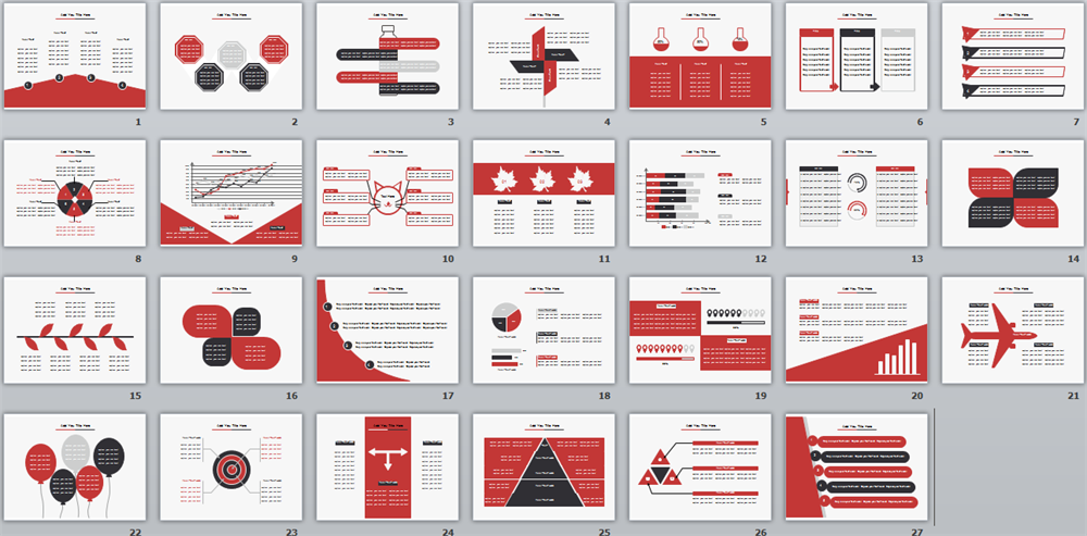 Modèle de PPT rouge