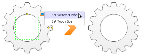 Set vertex number of gear shape