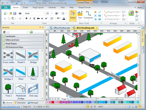 programa de mapa direccional 3D