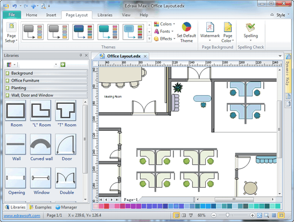 Office Layout Software - Create Office Layout Easily From Templates 