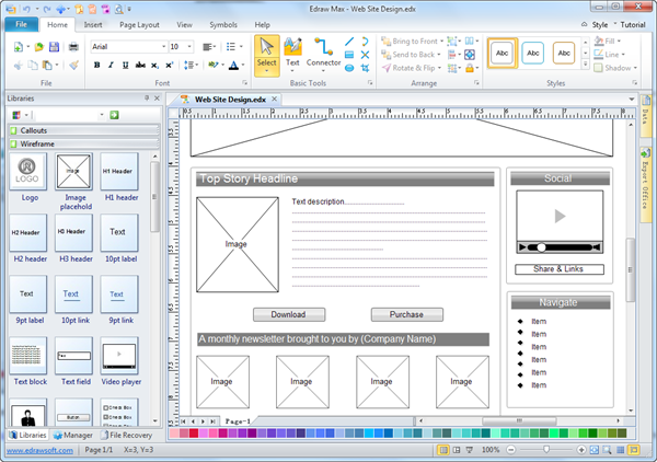 Download Easy Wireframe Software - Edraw