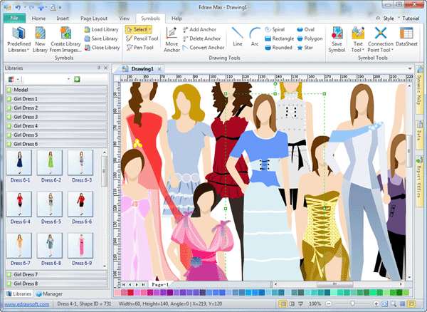 Women Clothing Software Use Edraw prick up yourself 