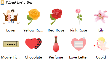 Simboli della carta di San Valentino