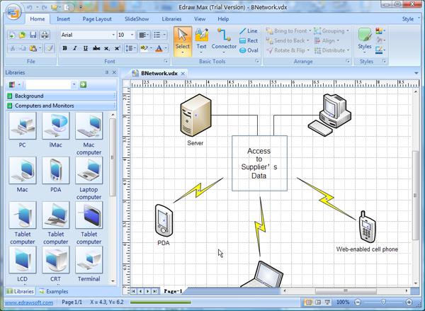 Visio Basic Network Topology Diagram