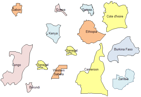 Geo Map - Some Africa Countries