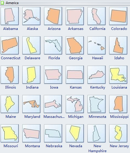 Carte géographique - Villes aux États-Unis