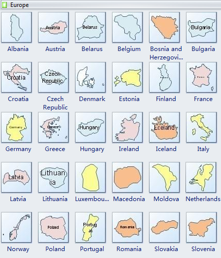 Geo Map Shapes - Europe