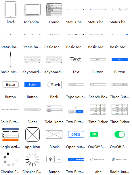 ipad ui wireframe icons