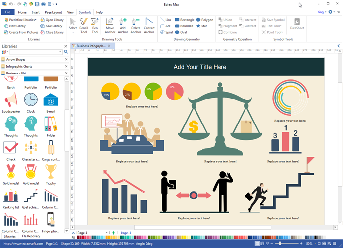 Outil pour la création d'infographie sur les affaires