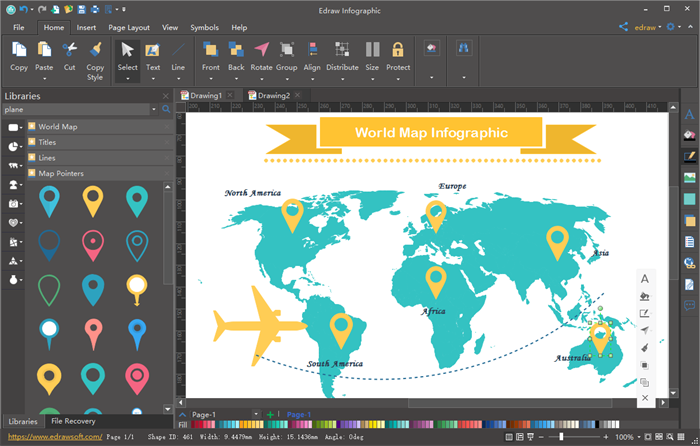 draw infographics according to layout