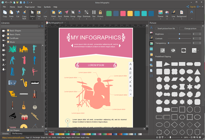 Modifica i modelli di infografica sulla musica