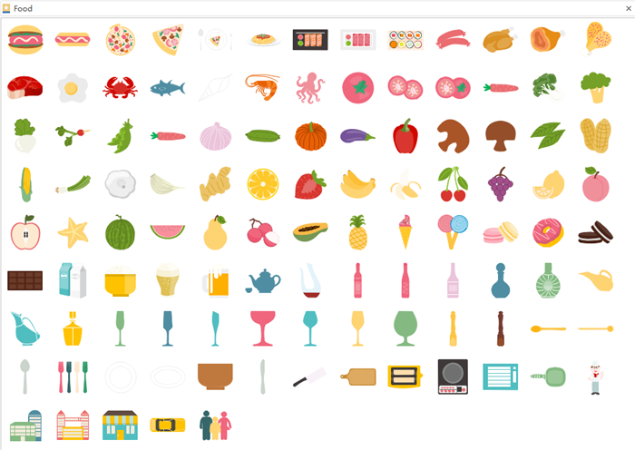 Infografische Elemente für Lebensmittel